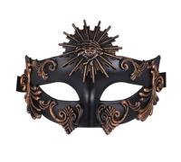 Oidea Maschere in maschera da uomo: antico greco egiziano romano sole dio dio mezzo viso carnevale veneziano Mardi Gras maschera, bronzo nero