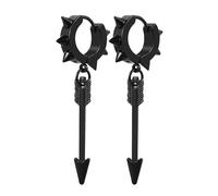 OIDEA Orecchini pendenti a punta per uomini e donne: nero gotico punk in acciaio inox croce spada incernierato orecchini ad anello gioielli regali, Misura unica, Metallo, Nessuna pietra preziosa