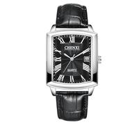 OIDEA Orologi analogici Quadrato Coppia: Orologio al quarzo classico vintage rettangolare impermeabile per uomo e donna cinturino in pelle data scala numeri romani - per il tempo libero affari regalo,