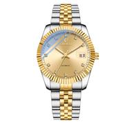 Oidea Orologi automatici da uomo: lussuoso quadrante rotondo con strass e diamanti, meccanico a carica automatica, orologio da polso in acciaio inox, impermeabile, luminoso, con data e giorno,