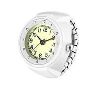 Oidea Orologio ad anello per uomo e donna: cinturino elastico in acciaio inox, quadrante semplice, orologio al quarzo, bianco