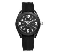 OIDEA Orologio analogico al quarzo rotondo in silicone, da donna, con lancette luminose, formato 24 ore, movimento al quarzo, sportivo, per San Valentino e Natale