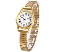 OIDEA Orologio analogico elastico rotondo: orologi al quarzo per uomo e donna scala numeri arabi grandi chiaro e facile da leggere cinturino estensibile in acciaio inossidabile - per il tempo libero