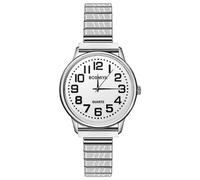 OIDEA Orologio analogico elastico rotondo: orologi al quarzo per uomo e donna scala numeri arabi grandi chiaro e facile da leggere cinturino estensibile in acciaio inossidabile - per il tempo libero
