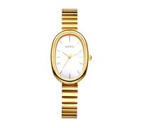 OIDEA Orologio analogico ovale da donna: orologio al quarzo formale resistente all'acqua oro per signora cinturino in acciaio inox fine scala bar - per il tempo libero affari regali, oro, Bracciale