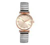 Oidea Orologio da donna con cinturino elastico: elegante quadrante grande numeri arabi analogico al quarzo facile da leggere orologi bianco in acciaio inossidabile cinturino elastico casual donna