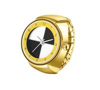OIDEA Orologio da donna estensibile: orologio da dito da donna elastico, fantasia piccolo quadrante analogico al quarzo, numeri arabi, motivo a scacchiera, regalo di compleanno, oro