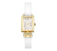 OIDEA Orologio da donna quadrato in silicone: vintage, al quarzo, analogico, numeri romani, sottile, retrò, marrone, nero, verde, bianco, cinturino in silicone, oro, casual, quotidiano, tempo libero
