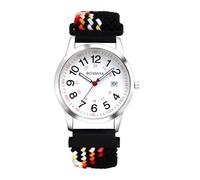 Oidea Orologio da infermiere elastico intrecciato per medici: 12/24 ore di ora militare, quadrante facile da leggere, orologio analogico al quarzo di seconda mano, Colore: nero.