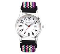 Oidea Orologio da infermiere elastico intrecciato per medici: 12/24 ore di tempo militare facile da leggere quadrante analogico seconda mano orologio da polso, Colore: 3