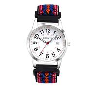 Oidea Orologio da infermiere elastico intrecciato per medici: 12/24 ore di tempo militare facile da leggere quadrante analogico seconda mano orologio da polso, Colore-2