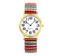 Oidea Orologio da polso da donna con cinturino elastico e cinturino elastico, motivo floreale, quadrante grande, grande numero, facile lettore, analogico, al quarzo, cinturino elasticizzato, stile