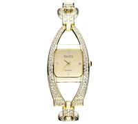 Oidea Orologio da polso da donna di lusso: elegante quadrante quadrato analogico al quarzo orologio da donna con cinturino in acciaio inossidabile imitazione diamanti orologio da donna regalo, B.oro