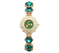 Oidea Orologio da polso da donna: elegante orologio da polso analogico al quarzo con quadrante floreale, lussuoso, colorato, decorazione con cristalli, cinturino da festa da donna, braccialetto regalo