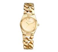 OIDEA Orologio da polso da donna in oro cubano: elegante quadrante rotondo con numeri romani, analogico, al quarzo, da donna, per abbigliamento da lavoro, orologio da polso da donna, Oro