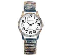 Oidea Orologio da polso da donna: orologio da polso analogico al quarzo con cinturino elastico bohemien iris con numeri arabi, facile da leggere, orologio casual da donna, Bacio Pittura A Olio
