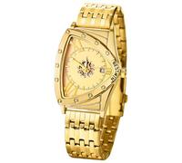 Oidea Orologio da polso da uomo con quadrante triangolare, analogico, al quarzo, color oro, impermeabile, calendario, cinturino rimovibile in acciaio inox, stile casual, da lavoro, Quadrante Triangolo