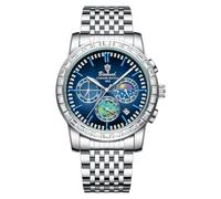 OIDEA Orologio da polso in acciaio inossidabile: orologio da uomo staccabile analogico al quarzo 3ATM impermeabile serie Vincent Van Gogh stile semplice con lancette luminescenti per giorno e data