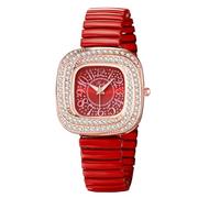 OIDEA Orologio elastico da donna: orologio da polso imitato con diamanti al quarzo per signora analogico quadrato cassa a spirale scala di numeri arabi - per il tempo libero affari regali