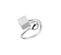 OIDIMS Anello alla moda quadrato per donne e ragazze con sfere rotonde aperte avvolgenti anelli regolabili aperto comfort fit geometrico unico minimalista per Natale festa di compleanno gioielli