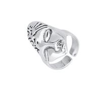 OIDIMS Anello unico per il viso per le donne indice del pollice impilabile anelli di dichiarazione regolabili alla moda a fascia aperta viso umano punk personalizzato rinascimentale mitologia greca