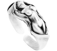 OIDIMS Anello vintage con corpo nudo della signora per donne uomini personalizzato unico Wrap Band anelli aperti regolabili nocca coda media pollice fasce per dita per compleanno San Valentino