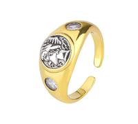 OIDIMS Anello vintage greco romano per donne uomini moda testa regolabile anelli cool comfort fit aperto banda strano icaro anello unico dichiarazione medio aperto fascia comfort fit motociclista