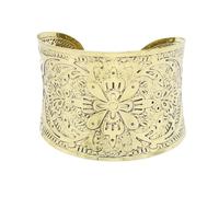 OIDIMS Braccialetto da donna con fiore bohémien, stile vintage, stile gitano, ampio, aperto, avvolgente, gioiello da polso esagerato, gioiello boho punk, per la migliore amica, Adjustable, Metallo