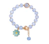 OIDIMS Braccialetto da donna con perline di cristallo a margherita, elasticizzato, impilabile, con perline di vetro, dolce e carino, per compleanno, amicizia, scuola superiore, università, laurea