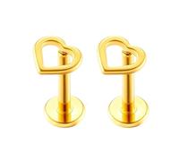 OIDIMS Orecchini a perno per cartilagine a forma di cuore, 16 g, in titanio G23, senza fili, piccoli, per naso, trago, labret, cartilagine, labbro, medusa, monroe, conchiglia, gioielli ipoallergenici