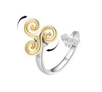 OIDIMS Spirale Fidget Spinner Anello per le donne Regolabile Ansia Relief Band Medio Pollice Anello Aperto Rotabile Comfort Fit Trendy Rotante Noia ADHD Autismo Gioielli unici per lei
