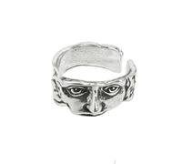 OIDIMS Unico Mezzo Viso Vintage Icarus Anelli per Donne Uomini Aperto Impilabile Strano Anello Creazione di Adamo Anello Knuckle Finger Band Personalizzato Stile Punk Comfort Fit Festa Vacanza Festa