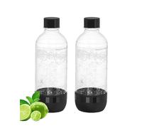 OiDiPi Bottiglia per acqua frizzante riutilizzabile, senza BPA, da 1 litro, riutilizzabile, per carbonatazione, confezione da 2, colore nero