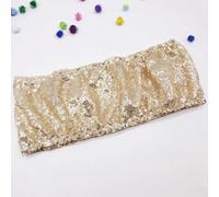 OIFAODAO, 10/50 pz Oro Paillettes Telai for sedie Sliver Party Chair Decor Band Wedding Allungato Sedie Arco for Eventi Banchetto del Partito,Fasce per sedie(Light Champagne,50pcs)