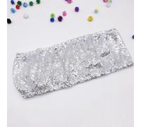 OIFAODAO, 10/50 pz Oro Paillettes Telai for sedie Sliver Party Chair Decor Band Wedding Allungato Sedie Arco for Eventi Banchetto del Partito,Fasce per sedie(Sliver,10 PCS)