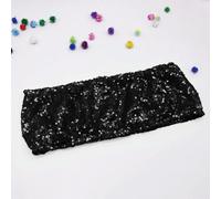 OIFAODAO, 10/50 pz Oro Paillettes Telai for sedie Sliver Party Chair Decor Band Wedding Allungato Sedie Arco for Eventi Banchetto del Partito,Fasce per sedie(Black,10 PCS)