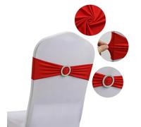 OIFAODAO, 10 pz/Set Nastro Bowknot Hotel Multifunzione Colore Solido Sedia da Pranzo Telai Banchetto di Nozze Festa Hote Home Decor-10 pz,Fasce per sedie(Red)