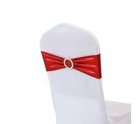 OIFAODAO, 20 pz/Lotto Metallico Oro Argento Fasce for Sedie Sedia di Cerimonia Nuziale Decorazione Spandex Telai della Arco for Il Partito Evento Hotel Banchetto Casa,Fasce per sedie(Red)
