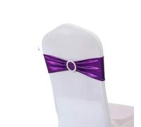 OIFAODAO, 20 pz/Lotto Metallico Oro Argento Fasce for Sedie Sedia di Cerimonia Nuziale Decorazione Spandex Telai della Arco for Il Partito Evento Hotel Banchetto Casa,Fasce per sedie(Purple)