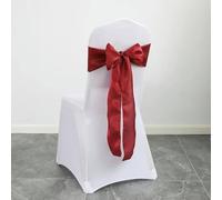 OIFAODAO, 20 pz/Set Telai for sedie in Raso, 17 * 275 cm Fiocchi in Nastro for Sedia in Seta Coprisedia Decorazione for for Banchetti di Nozze Feste Eventi Hotel,Fasce per sedie(Wine Red)
