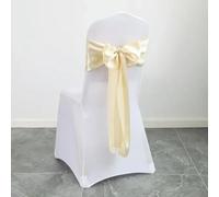 OIFAODAO, 20 pz/Set Telai for sedie in Raso, 17 * 275 cm Fiocchi in Nastro for Sedia in Seta Coprisedia Decorazione for for Banchetti di Nozze Feste Eventi Hotel,Fasce per sedie(Light Champagne)