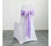 OIFAODAO, 20 pz/Set Telai for sedie in Raso, 17 * 275 cm Fiocchi in Nastro for Sedia in Seta Coprisedia Decorazione for for Banchetti di Nozze Feste Eventi Hotel,Fasce per sedie(Light Purple)
