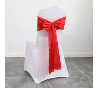OIFAODAO, 20 pz/Set Telai for sedie in Raso, 17 * 275 cm Fiocchi in Nastro for Sedia in Seta Coprisedia Decorazione for for Banchetti di Nozze Feste Eventi Hotel,Fasce per sedie(Red)