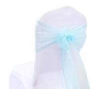 OIFAODAO, 25 Pezzi/Set Fodera for Sedia in Tessuto Tull di Organza Trasparente, Fascia for Fiocco, Decorazione for Banchetti for Feste Nozze,Fasce per sedie(Turquoise)