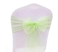OIFAODAO, 25 Pezzi/Set Fodera for Sedia in Tessuto Tull di Organza Trasparente, Fascia for Fiocco, Decorazione for Banchetti for Feste Nozze,Fasce per sedie(Light Green)
