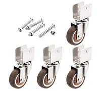 OIFAODAO, 4 pezzi, rotelle in gomma con stecca a forma di U mute, rullo for lettino a 360°, ruota universale for tavolino, supporto for piante, ruote ricambio ，Rotelle(25mm)