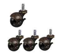 OIFAODAO, 4 pz, Caster Vintage Zincato Staffa Girevole Ruote Girevoli Sedia Da Ufficio Ruota di Ricambio Divano Armadio Tavolino ，Rotelle