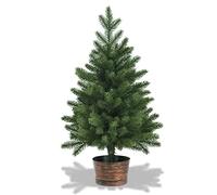 OIFAODAO, Albero di Natale 2FT/60CM, Piccoli Alberi Artificiali con Pigne e Base, Decorazione Festiva for il Percorso del Giardino da Tavolo Interno,Albero di Natale(Green Without Pine Cone)