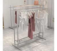 OIFAODAO, Appendiabiti da terra a doppia asta con ripiano, organizer for vestiti/scarpe/borse, appendiabiti for negozio al dettaglio,Stendibiancheria(150x50x140CM)