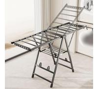 OIFAODAO Appendiabiti estraibile， Stendino grande pieghevole Stendibiancheria con ali regolabili in alluminio(Upgraded,150cm black)